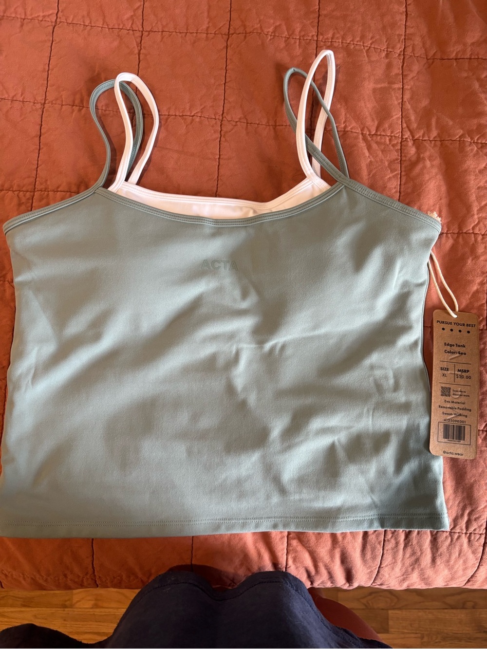 ACTA Double-Strap Tank Top in Sage Green